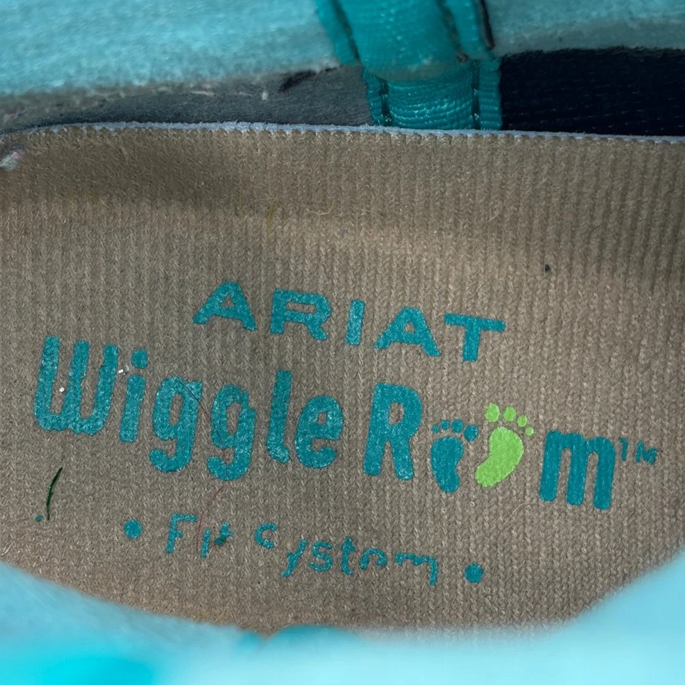 Ariat Kids Fatbaby Heritage Western Boots Size 1 Brown Turquoise Leather